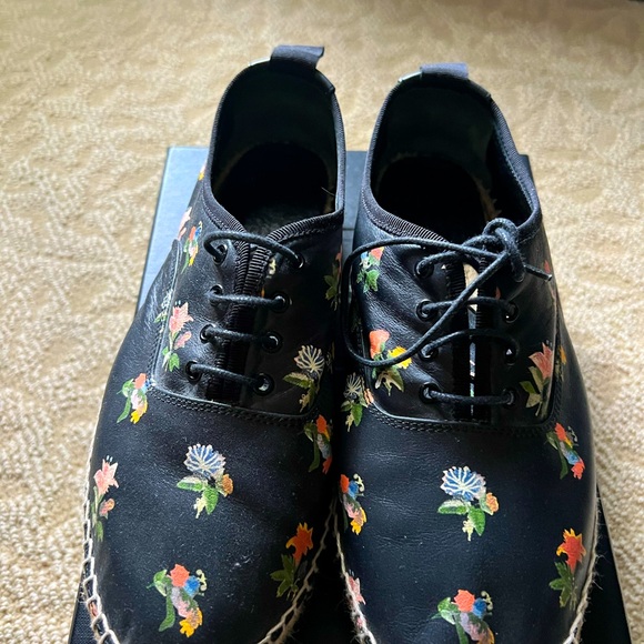 Saint Laurent Leather Low Top Floral Espadrilles Sneakers - Picture 12 of 16
